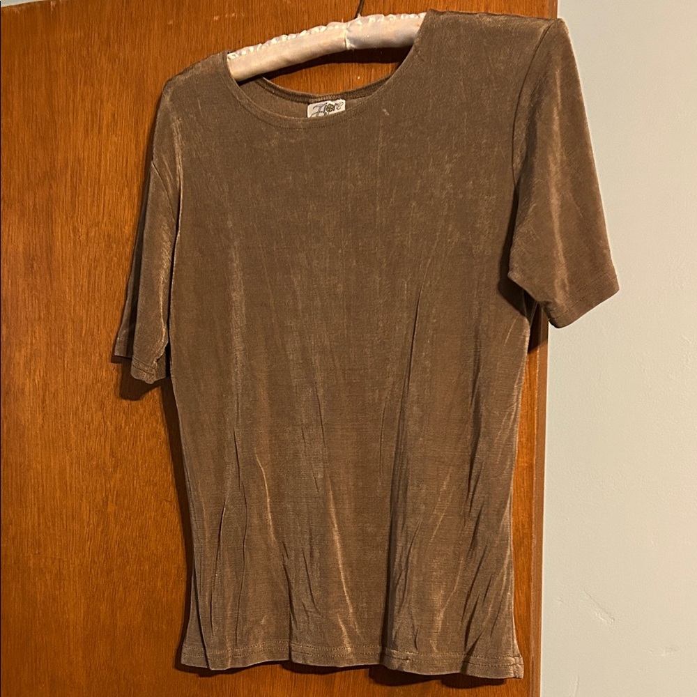 Brown Short Sleeve Top